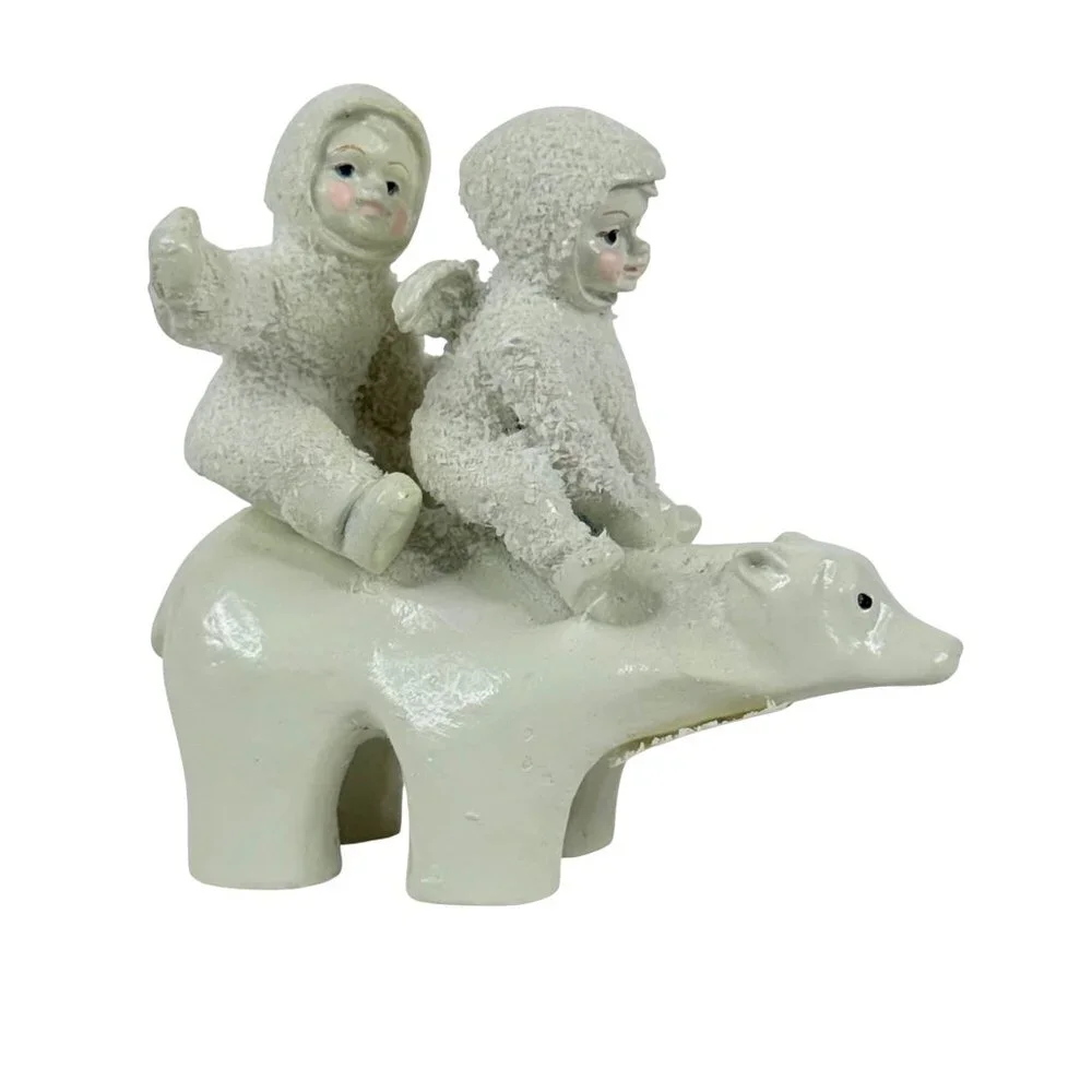 Dept 56 Snowbabies Miniatures Polar Bear Express Handpainted Pewter Figurine Box